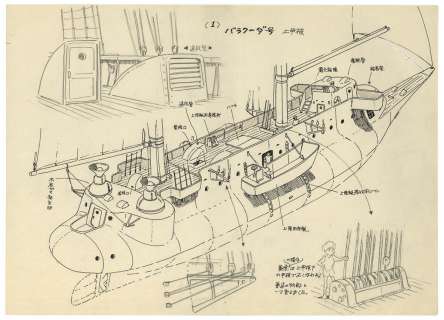 Hayao Miyazaki hand-drawn Setting Illustration "Conan the Boy in the Future"