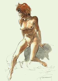 Hermann | Hermann - Originele tekening - Vrouwelijk naakt - Formaat: 23,2 x 31,2 cm. - (1995/2000) | Catawiki