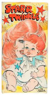 BRENDA STARR CARTOONIST CREATOR DALE MESSICK â€œSTARR TWINKLEâ€ PROTOTYPE ORIGINAL ART FOR DOLL BOX. | Hake’s
