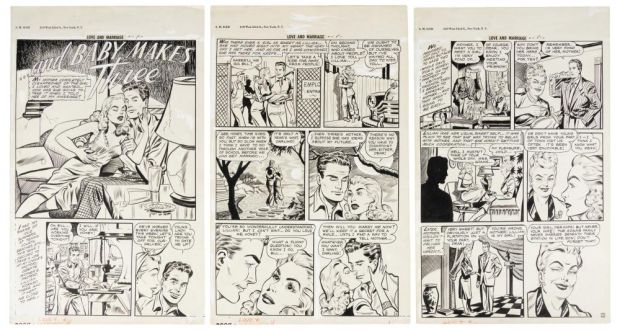 Lot 442 - [Original Comic Art] BOB WEBB and The IGER STUDIO * AND BABY MAKES THREE" * Complete Six-Page Story from LOVE AND… | PBA Galleries
