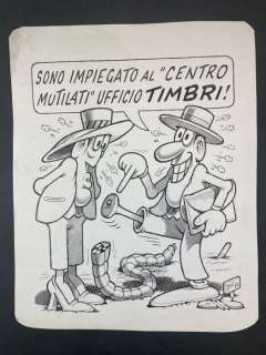 Benito Jacovitti | Benito Jacovitti - Ufficio Timbri - Page volante - Exemplaire unique - (1980) | Catawiki