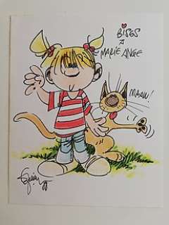 Jannin - Jannin, Frédéric - Dessin original dédicacé - Didi et son chat