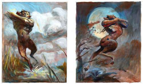 Le Faune - Double illustration originale par Régis MOULUN