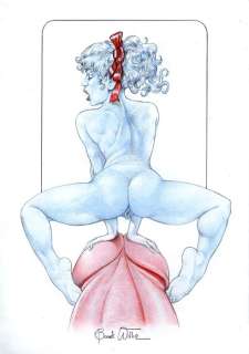 William Bondi | donne in blu n. 1 - W. Bondi - original artwork - Page volante - Exemplaire unique | Catawiki