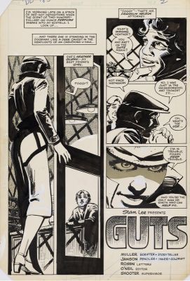 Klaus Janson | Daredevil #185: Guts - Page 2 - Title page, Marvel Comics Penciler: Klaus Janson - Inker: Klaus Janson, 1982 | Philippe Labaune Gallery