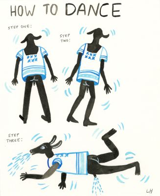 Lisa Hanawalt | How to Dance - Encre de Chine et aquarelle sur papier | Huberty Breyne Gallery