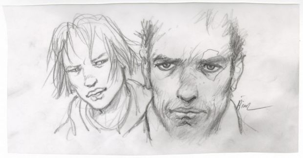 Enki Bilal | GRAPHITE IN PROGRESS 3 – Dessin original 102 | Galerie Barbier
