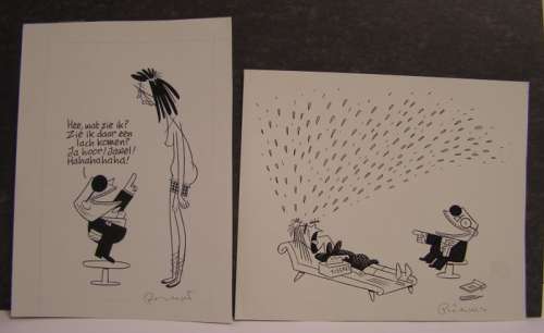 Wit, Peter de | Wit, Peter de - 2 Originele tekeningen - Sigmund "De Kaartenbak" - (1997) | Catawiki