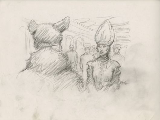 Enki Bilal | GRAPHITE IN PROGRESS 3 – Dessin original 84 | Galerie Barbier