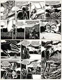 Jacques Devos - Lot 239 - Chronique d’extraterrestres, planche originale à l’encre de chine.