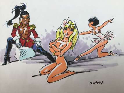 Dany | Dany - - Dessin original couleur - Colombe et ses Amies | Catawiki