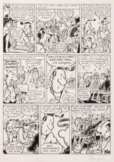 Frank Margerin - Chez Lucien  Encre de Chine et feutre pour la planche de