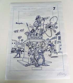 Krings | Krings - Crayonné original - Hommage Ã  Franquin | Catawiki