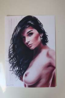 Paul Abert | Paul Abert - Original drawing (Acryl, Pastell, Kohle, Airbrush) - Janine - Size: 21 x 29,6 cm. - (2017) | Catawiki