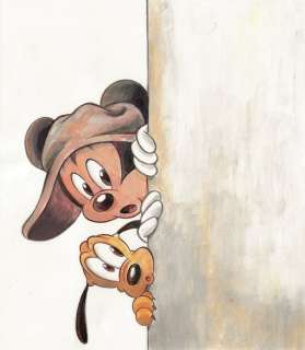 Tony Fernandez | VIntage Mickey & Pluto Inspired By Charlie Chaplin’s "The Kid" (1921) - Original Painting - Tony Fernandez Signed - Acrylic Art - Original Artwork - 50 x 32 cm | Catawiki