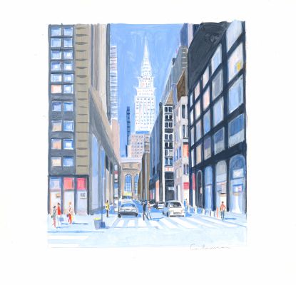 Dominique Corbasson | Chrysler Building - Acrylique sur papier | Huberty Breyne Gallery