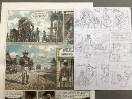 Hermann | Hermann - Planche originale crayonnée - Duke T5 - Un Pistolero tu seras - (2020) | Catawiki