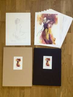 Giovanna Casotto | Giovanna Casotto - Portfolio Watererotic Girls con disegno originale - EO - (2020) | Catawiki