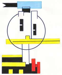 Tony Fernandez | Donald Duck Inspired By Bauhaus Art (1923) - Original Painting - Tony Fernandez Signed - Original Watercolor Art - 48 x 32 cm - No reserve price! | Catawiki