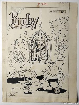 PORTADA ORIGINAL A PLUMILLA PUMBY Nº 251 - J. SANCHIS - CON ESTUDIO DE COLORES | todocoleccion (Buy It Now)