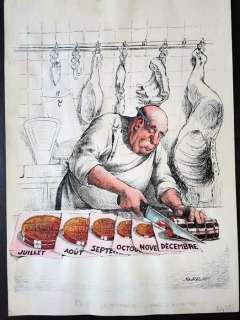 Serre, Claude | Serre, Claude - Dessin original couleur - Pouvoir d’achat - (1981) | Catawiki