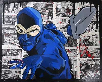 Tiziano Gagliardo | Tiziano Gagliardo - opera originale su pagine reali del fumetto "Diabolik" (2022) | Catawiki