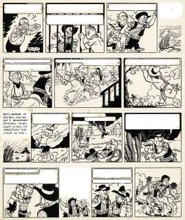 Tibet | Chick Bill contre “L’invisible”, planche originale à l’encre de chine pour cet album paru en 1954 au Lombard. | Septimus