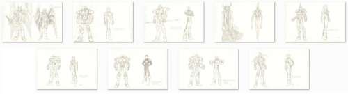 Chris Batista - Rom Spaceknight 9Pc Model Sheets Concept Art - 1999 Signed