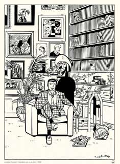 Chaland, Yves | Chaland, Yves - Estampe pigmentaire à tirage unique + certificat + NFT - Le lecteur Rombaldi - (2022) | Catawiki