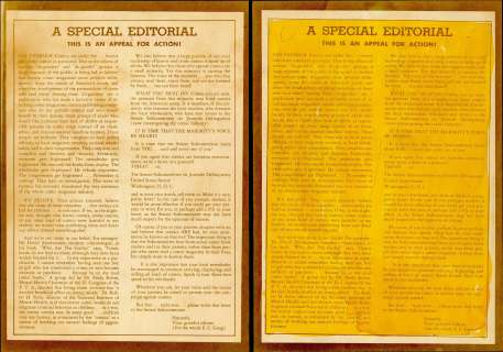 A SPECIAL EDITORIAL: THIS IS AN APPEAL FOR ACTION! (1954 & 1955) | Russ Cochran