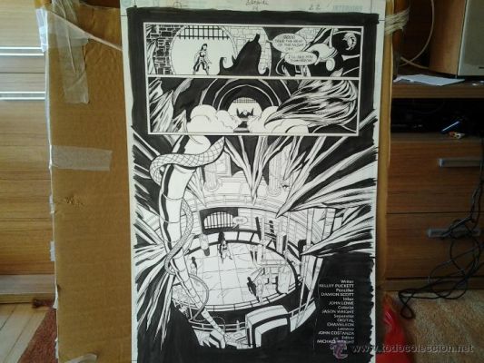 BATGIRL&BATMAN EN BATCUEVA.SPLASH y CRÉDITOS.DAMION SCOTT(LAPIZ)PÁGINA ORIGINAL ART COMIC | todocoleccion (Buy It Now)