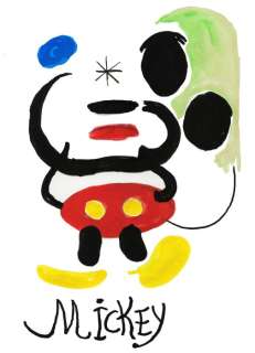 Tony Fernandez | Mickey Mouse Inspired By Joan Miró’ Sala Pelaires Poster (1970) - Original Painting - Tony Fernandez Signed - Acrylic Art - Original Artwork | Catawiki