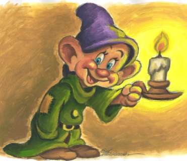 Joan Vizcarra | Dopey [Snow White and The Seven Dwarfs] - Sweet Dreams - Original Painting - Joan Vizcarra - Acrylic Art - Original Artwork | Catawiki