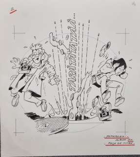 Mazel | Mazel - Dessin original - Les Paparazzi - T10 - Page titre | Catawiki