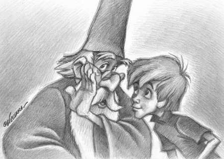 Joan Vizcarra | Merlin & King Arthur [The Sword in the Stone, 1963] - Original Drawing - Joan Vizcarra - Pencil Art - Original Artwork | Catawiki