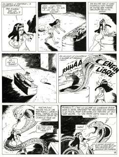 De Gieter | Papyrus, Le tombeau du Pharaon, planche originale à l’encre de chine pour cet album paru en 1981 chez Dupuis. | Septimus