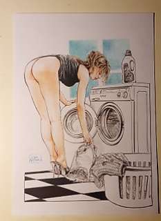 Luca Raimondo - L. Raimondo - illustrazione originale "Sexy wash" - Page volante - Exemplaire unique - (2023)