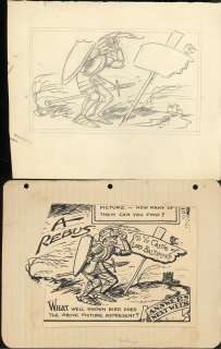 Carlson- Original Comic Art (2pcs) | Russ Cochran