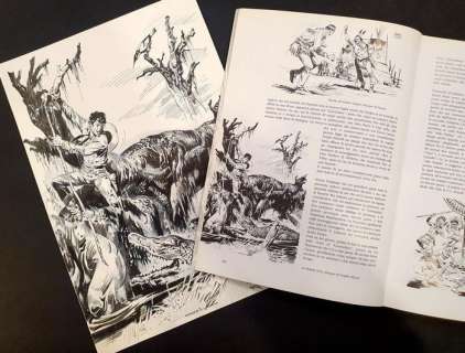 Muzzi, Virgilio | Muzzi, Virgilio - Illustrazione originale "Tex nella palude della morte" + volume "Cavalcando con Tex" n. 5 - (1998) | Catawiki