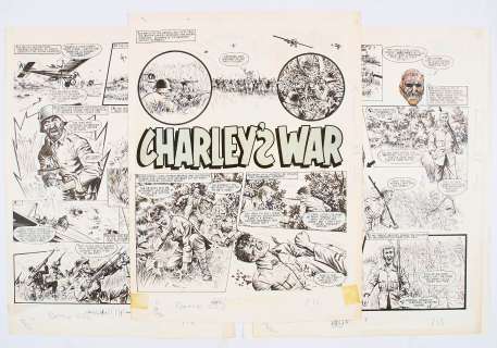 Charley’s War three original artwork pages by Joe Colquhoun from Battle No 622 (1984) | Comic Book Auctions ltd