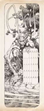 Bernie Wrightson April Calendar Illustration Original Art (1975). The modern master of the macabre, Bernie - | Heritage