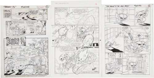 Walter Cazon, Many Galan and Jim Amash Pinky and the Brain and Sonic, the Hedgehog Page Original Art Group of -