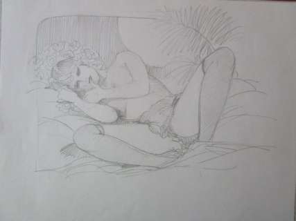 Leone Frollo | L. Frollo - original illustration "FEMME ALLENGUIE" - Page volante - Exemplaire unique | Catawiki