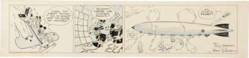 Floyd Gottfredson and Ted Thwaites Mickey Mouse "The Mail Pilot" Daily Comic Strip Original Art - | Heritage
