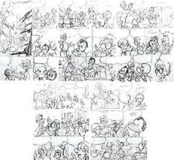 Sergio Cabella, Marco Gervasio - Topolino I CD 513-1 - Original pencil storyboards Fantomius - pages 7, 8, 9, 11, 16 - (2019)