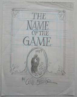 Eisner, Will | Will Eisner - Original Sketch Page (titelpagina) - Name of the game - (2001) | Catawiki
