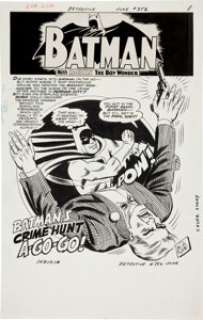 Sheldon Moldoff and Joe Giella Detective Comics #352 Batman Splash Page 1 Original Art (DC, 1966). A roundhouse -
