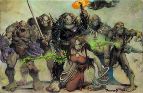 Michael Dubisch Faiths and Pantheons "Orc Group" Illustration Original Art (Wizards of the Coast, 2001). -