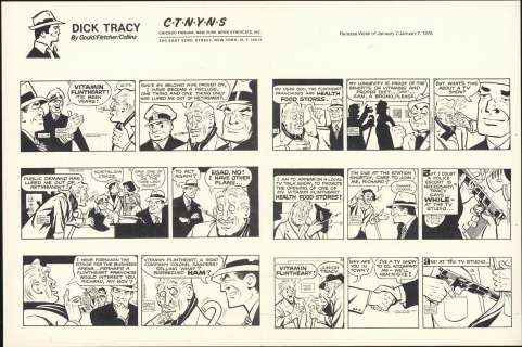 Gould, Fletcher, Collins- Dick Tracy Daily Proof Sheet (01/02-01/07/1978) | Russ Cochran