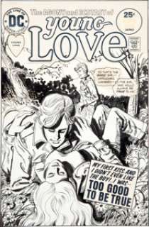 Jerry Grandenetti and Creig Flessel Young Love #116 Cover Original Art (DC, 1975). "My first kiss and I -
